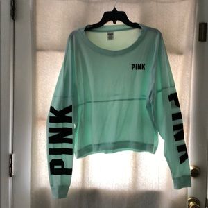 NWOT PINK Victoria’s Secret long-sleeve T-shirt. Light green mint color. Large